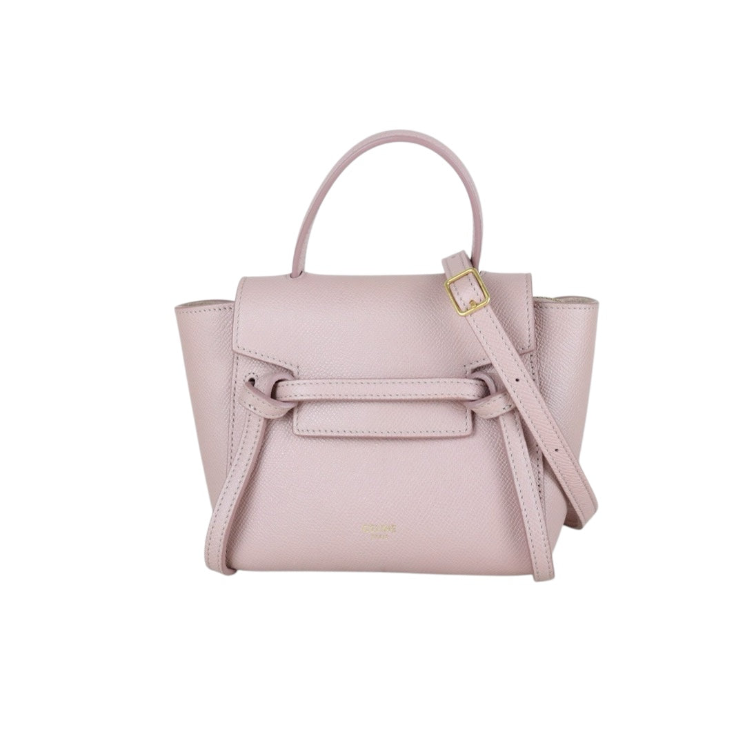 Very Good ( Rank A)｜CELINE Calf Leather Belt Pico Handbag Shoulder Bag Misty Rose｜S25112910