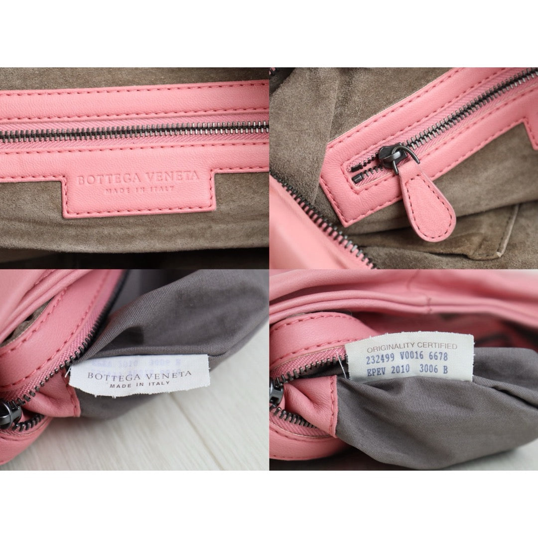 Include Entrupy Certificate of Authenticity｜Very Good ( Rank A)｜ Bottega Veneta Lamb Skin Braid Shoulder Bag  Pink｜S26052516
