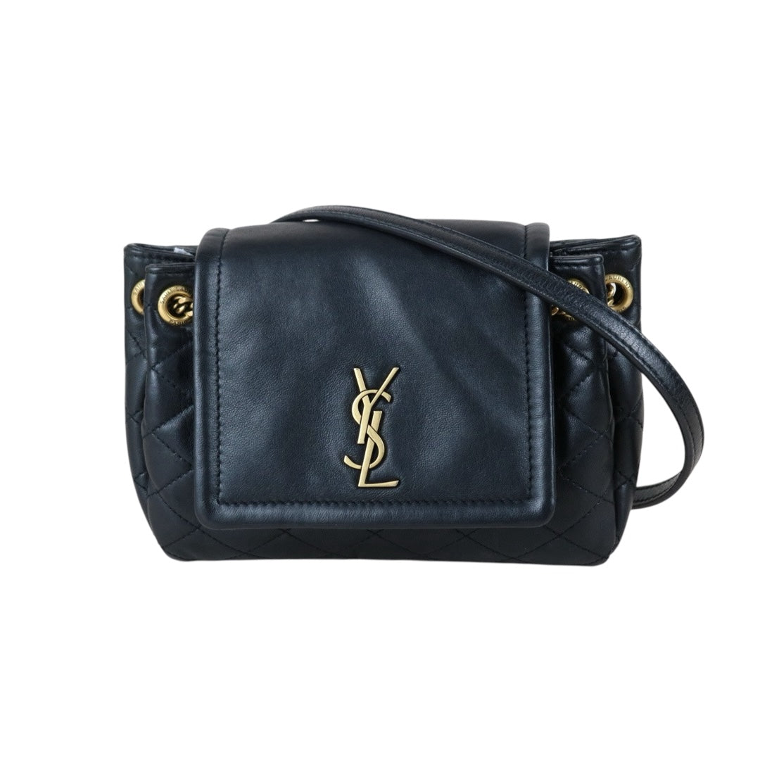Include Entrupy Certificate of Authenticity｜Very Good ( Rank A)｜  Saint Laurent YSL Nolita Mini Shoulder Bag Black ｜S26042506