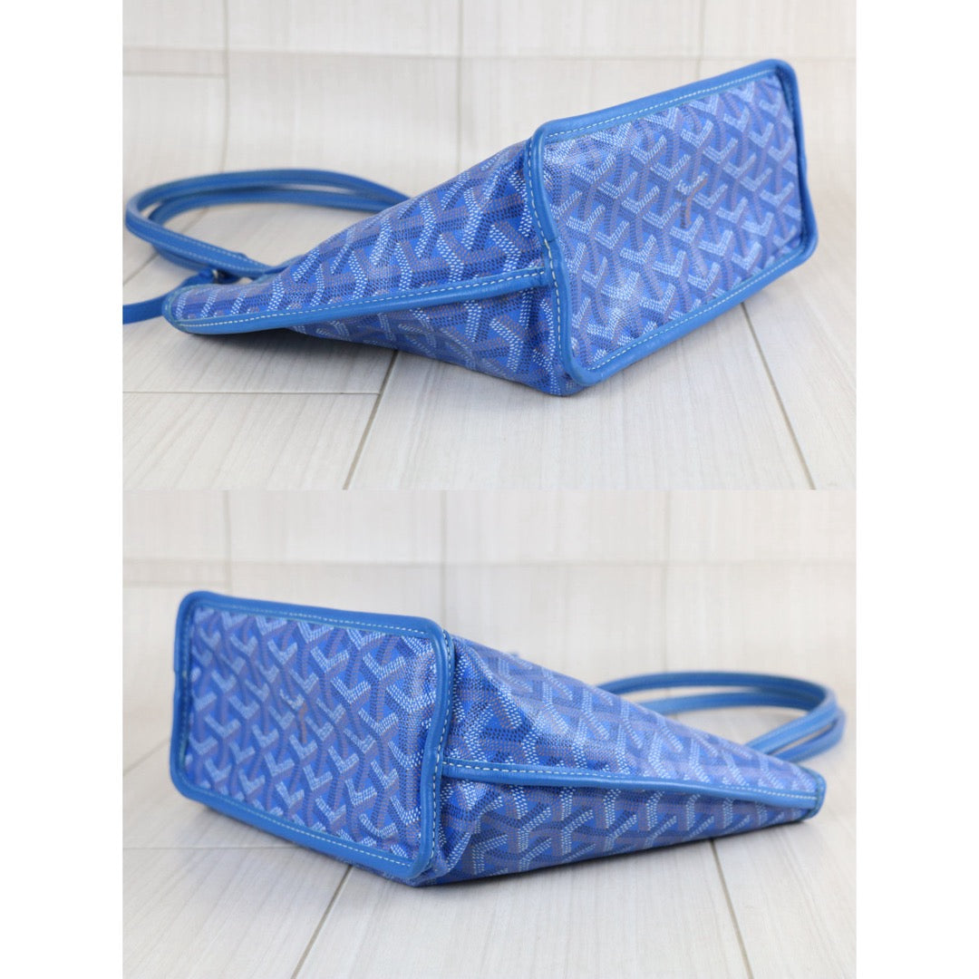 Include Entrupy Certificate of Authenticity｜Good ( Rank AB)｜ Goyard Anjou Mini Tote Bag Blue｜X26051706