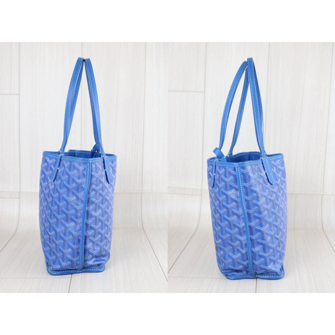 Include Entrupy Certificate of Authenticity｜Good ( Rank AB)｜ Goyard Anjou Mini Tote Bag Blue｜X26051706