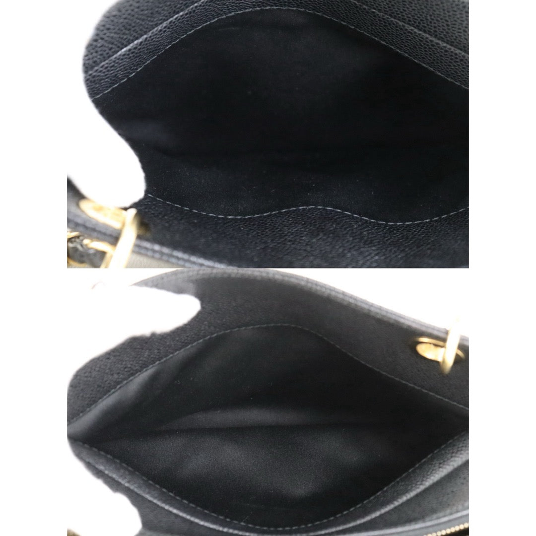 Include Entrupy Certificate of Authenticity｜Very Good ( Rank A)｜ CHANEL Caviar Skin Matrasse Chain PPT Tote Bag Black  Made In 2012｜S26090711