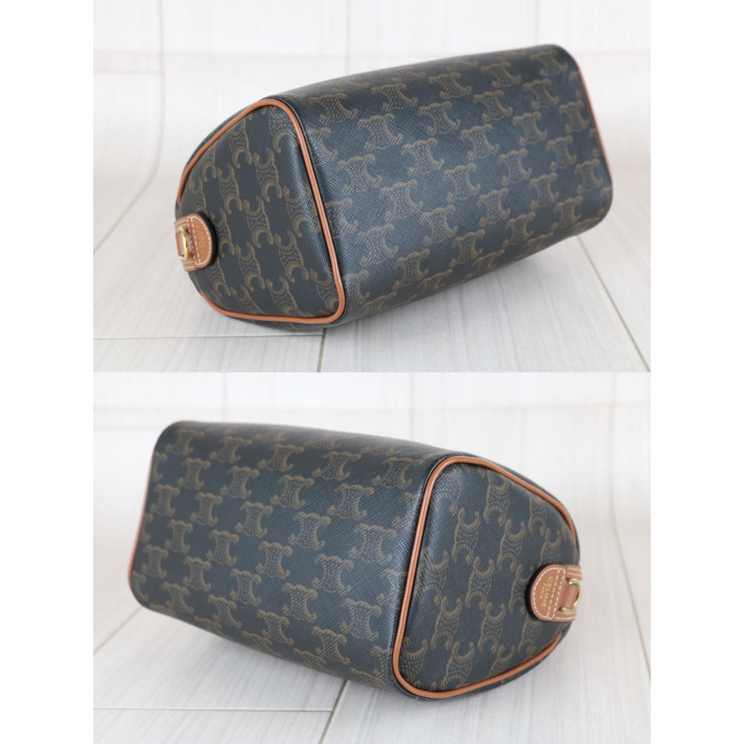 Excellent（Rank SA）｜ CELINE Macadam Triomphe Poston PM Handbag Bag With Shoulder Strap ｜W26020604