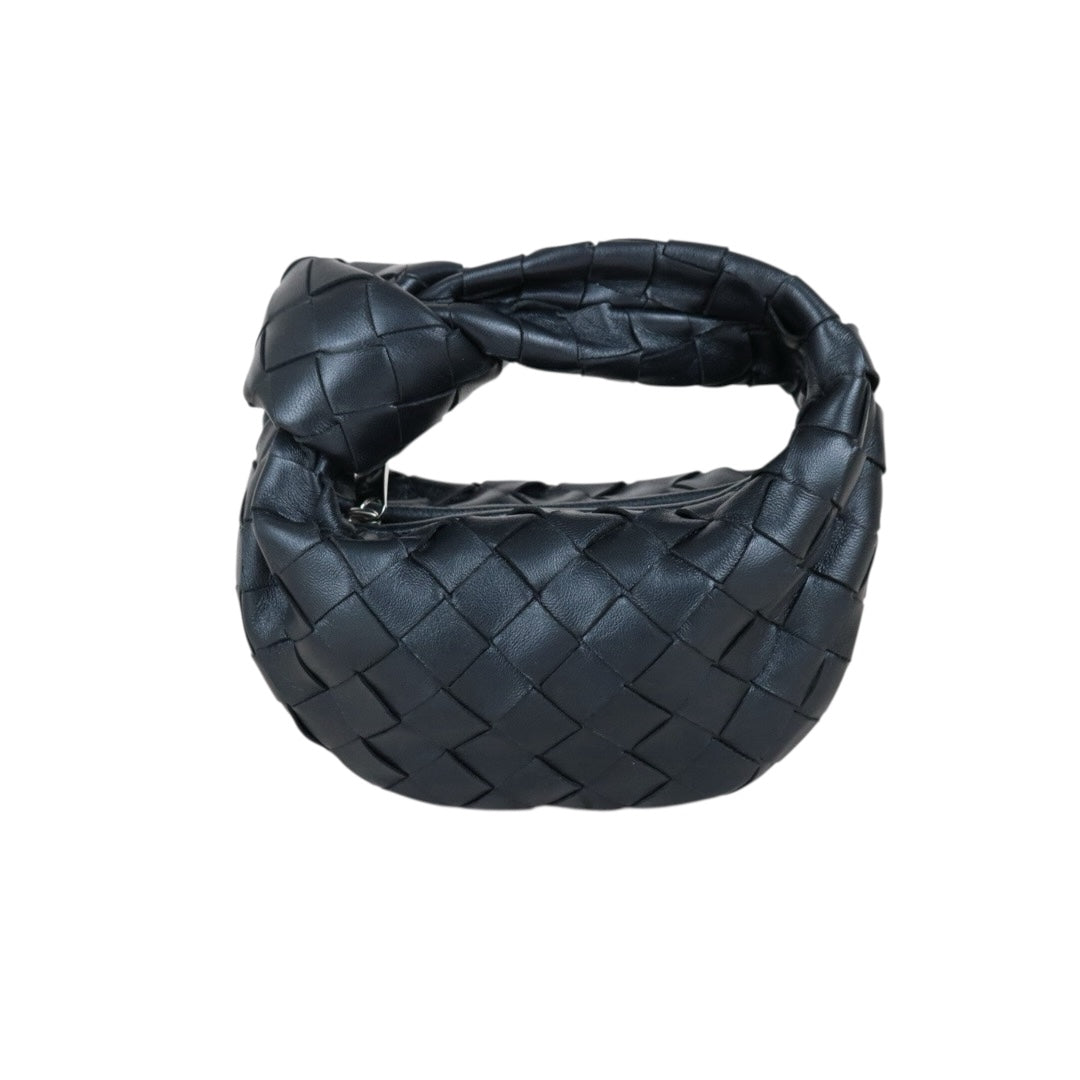 Include Entrupy Certificate of Authenticity｜Very Good ( Rank A)｜ Bottega Veneta Lamb Skin Mini Jodie Hand Bag Black｜S26051702