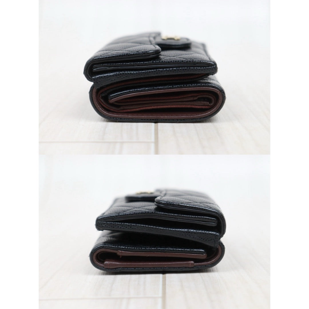 Good ( Rank AB)｜Chanel Caviar Skin Black Wallet Made In 2021-2022Year ｜25122510