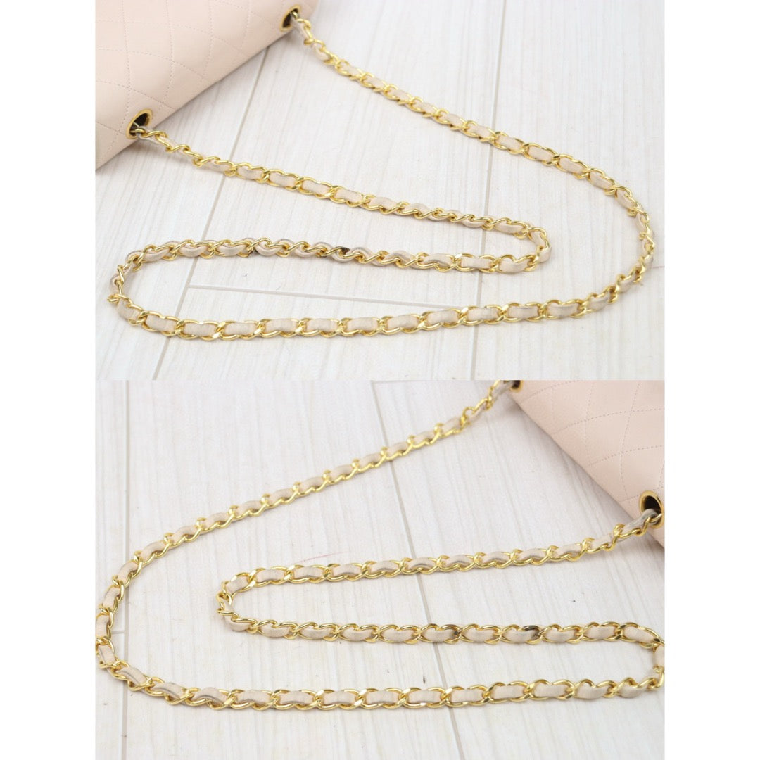 Good ( Rank AB)｜ CHANEL lambskin Square 20 Shoulder Bag Cherry Pink Made In 1991～1994Year ｜P24122008