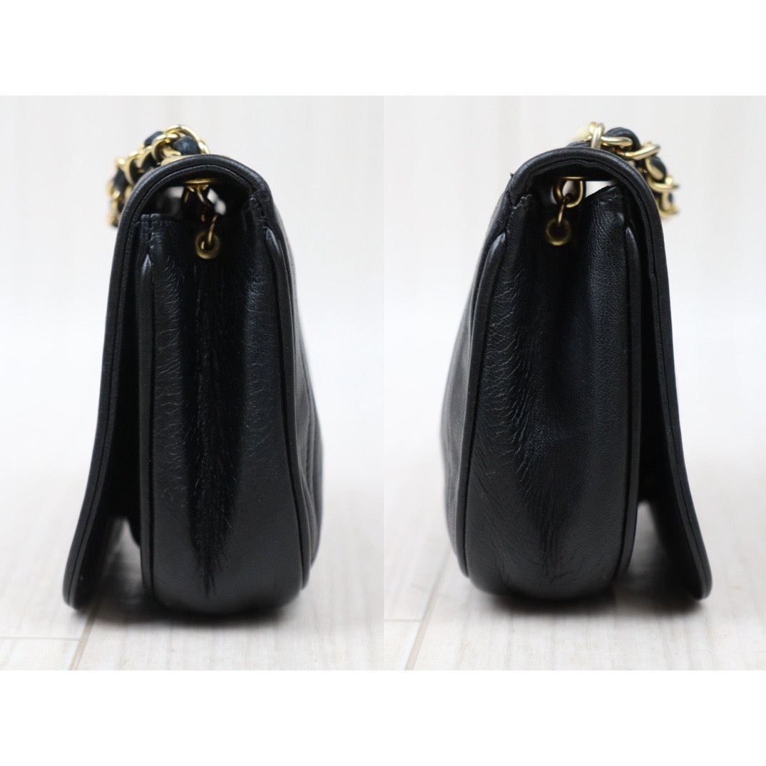 Good ( Rank AB)｜ CHANEL Lamb Skin Minni Shoulder Bag Black  Made in 1986-1988Year ｜24061335