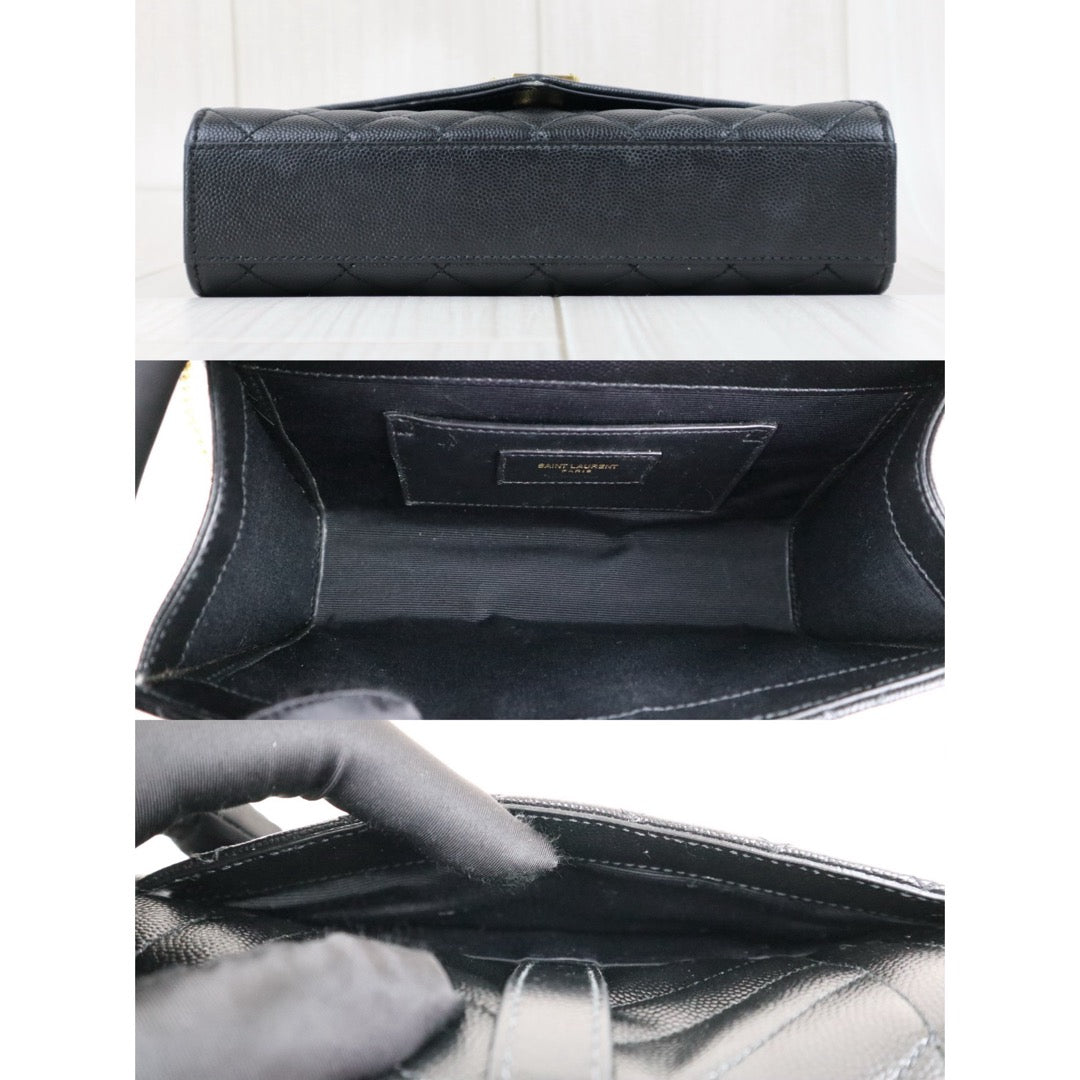 Good ( Rank AB) ｜  Saint Laurent YSL Envelope Shoulder Bag Black｜J25060501
