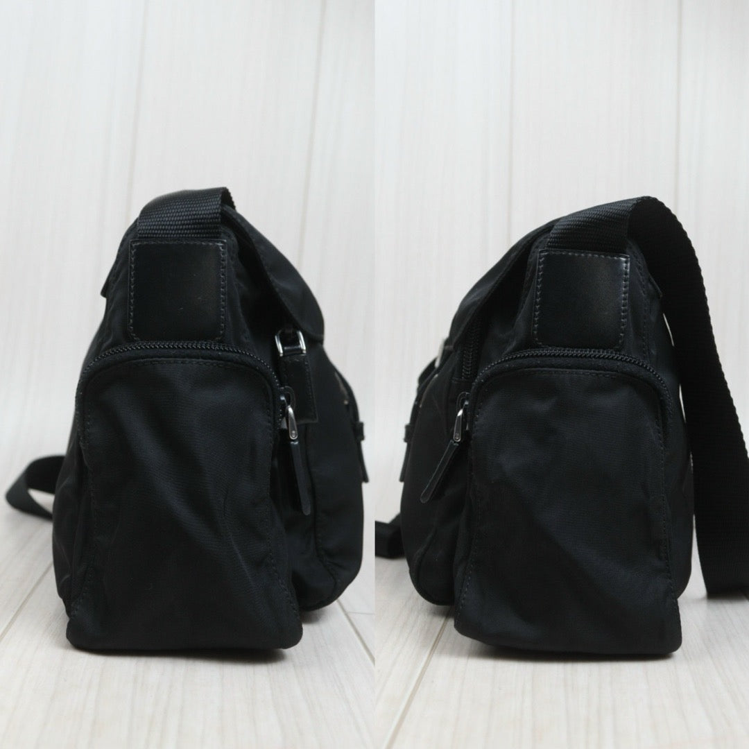 Include Entrupy Certificate of Authenticity｜Good ( Rank AB) ｜Prada  Nylon Black Shoulder Bag｜26100803