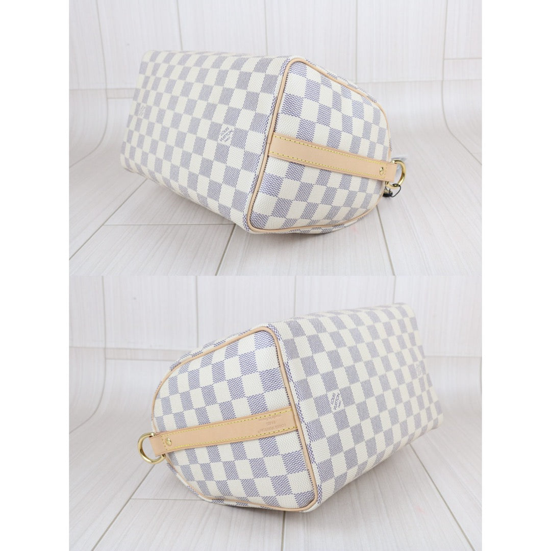 Include Entrupy Certificate of Authenticity｜Excellent（Rank SA） ｜ Louis Vuitton Damier Azur Speedy 25 Hand Bag With Shoulder Strap IC Chips Model｜X26100706