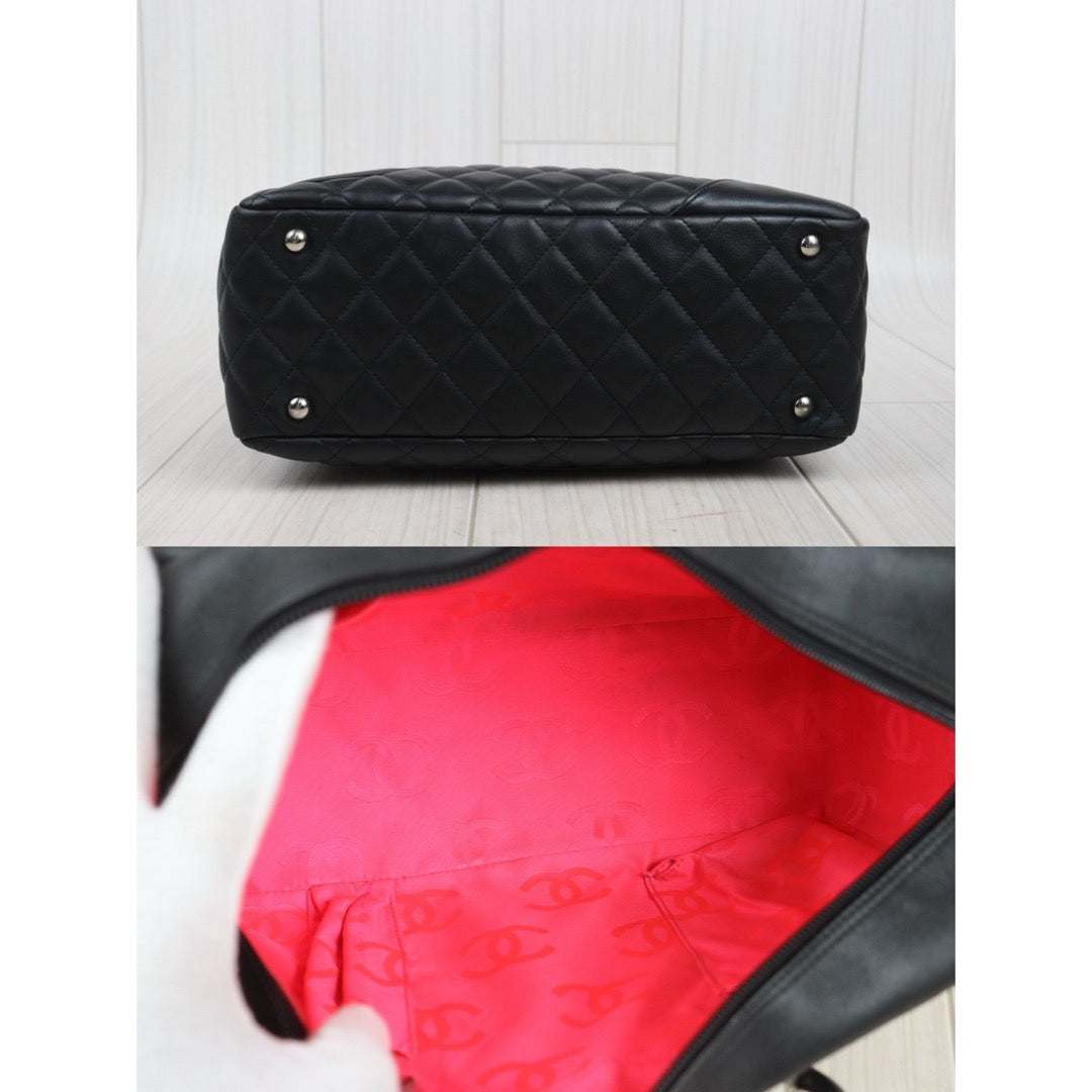 Very Good ( Rank A)｜ CHANEL Cambon Line Bowling Bag Black Made In 2003～2004 Year｜25092602
