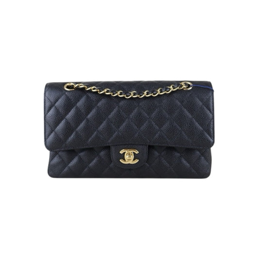 Include Entrupy Certificate of Authenticity｜Very Good ( Rank A)｜ CHANEL Caviar Skin Matrasse Chain Double Flap 25 Shoulder Bag  Black Made In 2014Year｜S26072546