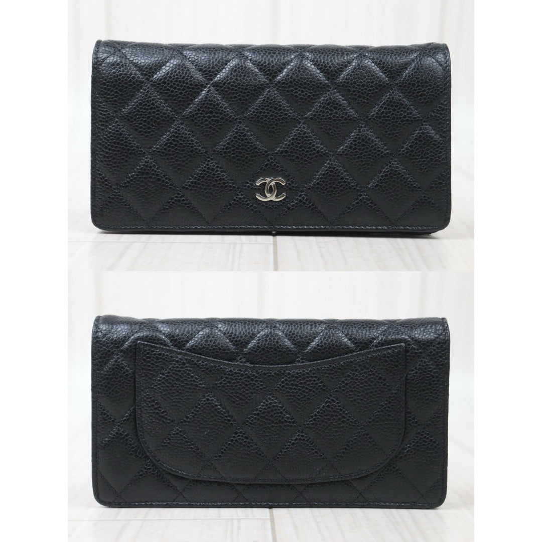 Very Good ( Rank A) ｜ CHANEL Caviar Skin Leather Long Wallet Made in 2013-2014 Year｜24091211