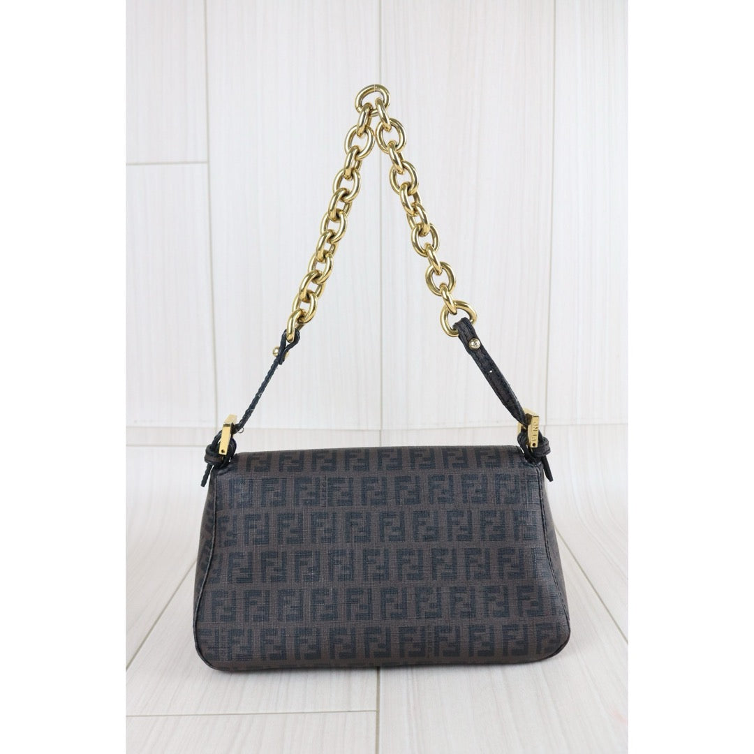 Include Entrupy Certificate of Authenticity｜Good ( Rank AB)｜ FENDI Zucca Mamma Baguette Shoulder Bag Brown｜S26073109