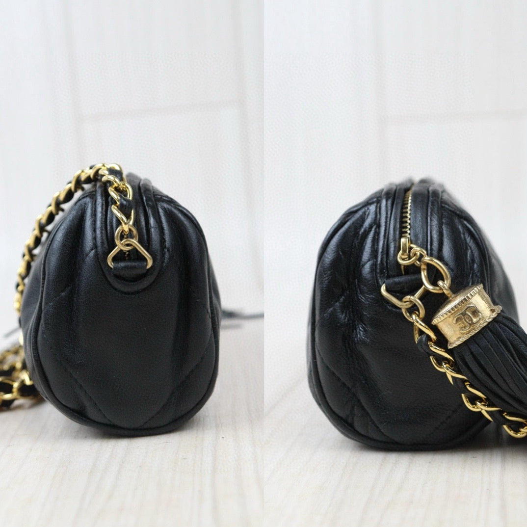 Good ( Rank AB)｜ CHANEL Lamb Skin Shoulder Bag Black  Made in 1986-1988Year ｜V24080814