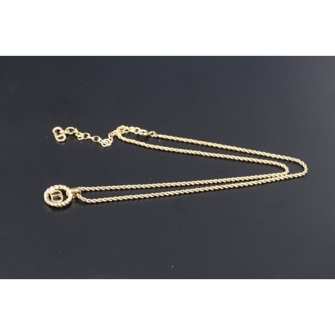 Rank A ｜ Dior CD Necklace Gold Plated ｜24042511