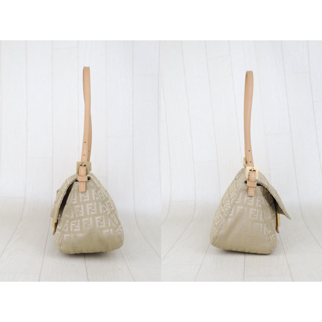 Good ( Rank AB)｜ FENDI Zucca Mamma Baguette Shoulder Bag  Gold Hardware Beige｜H25090809