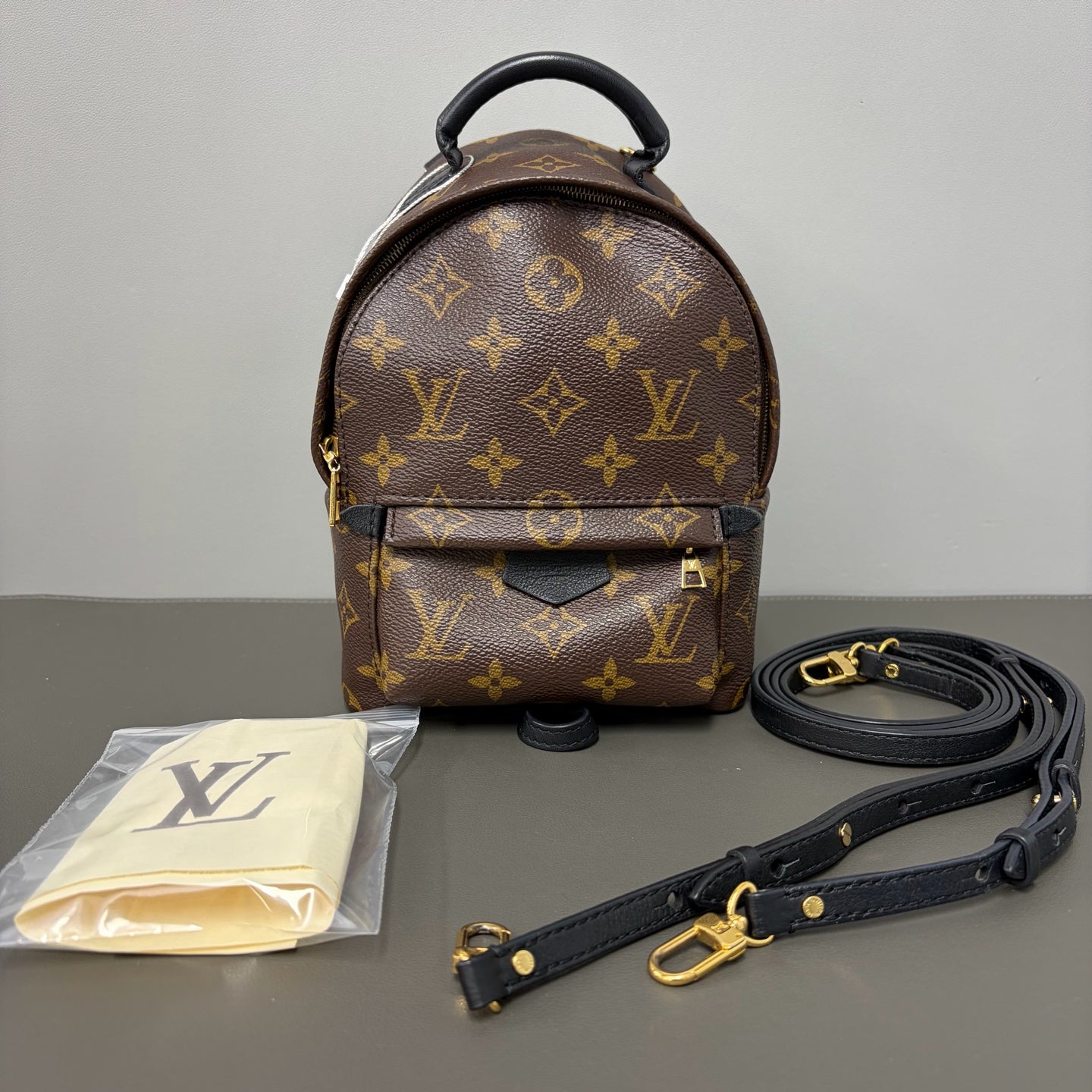 Include Entrupy Certificate of Authenticity｜Good ( Rank AB)｜  Louis Vuitton Monogram Coated Canvas Mini Palm Springs Backpack