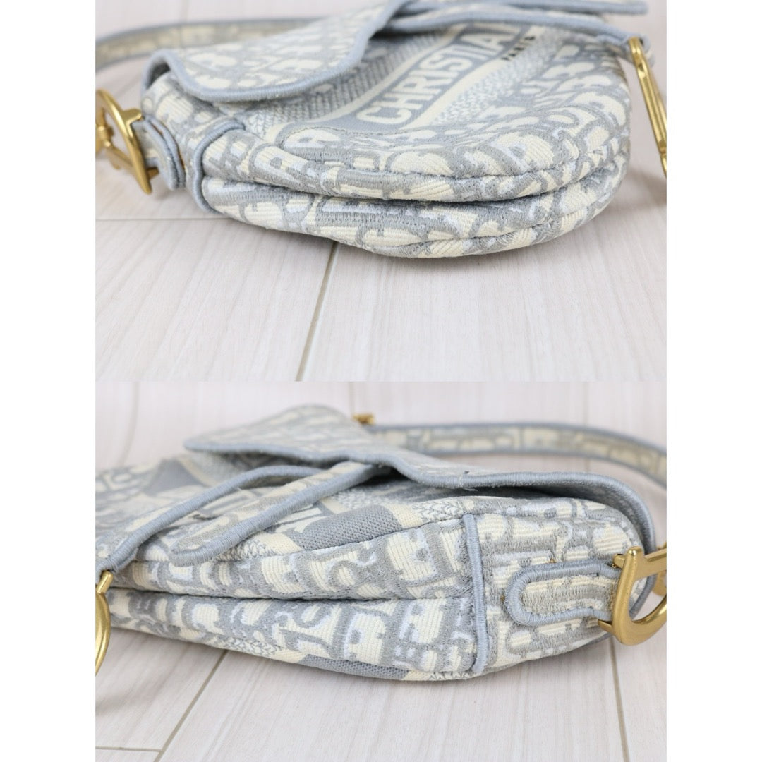 Good ( Rank AB)｜Dior Trotter Saddle Obique Gray Shoulder Bag Medium｜S25110301