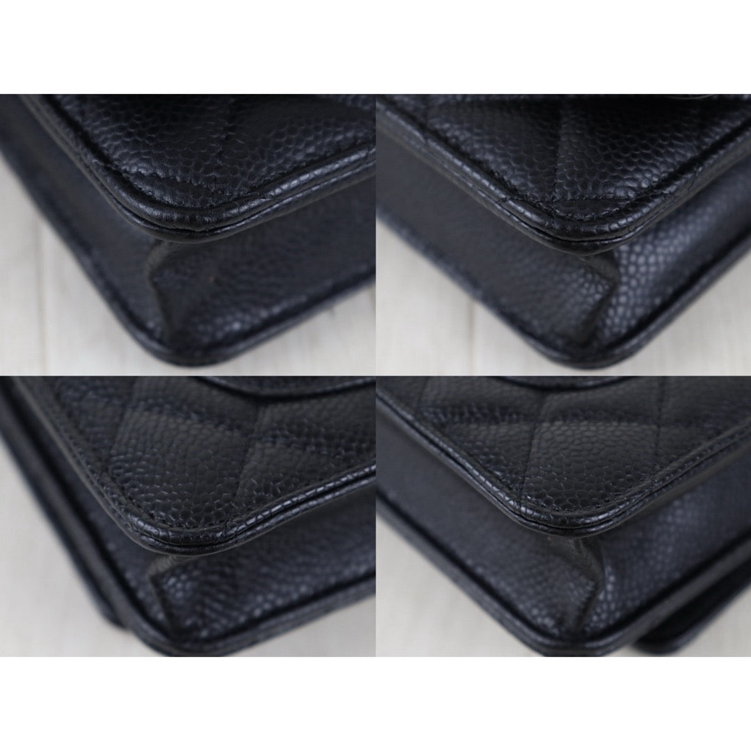 Include Entrupy Certificate of Authenticity｜Very Good ( Rank A)｜CHANEL Caviar Skin WOC Chain Bag Black  IC Chips Model｜Z26091602