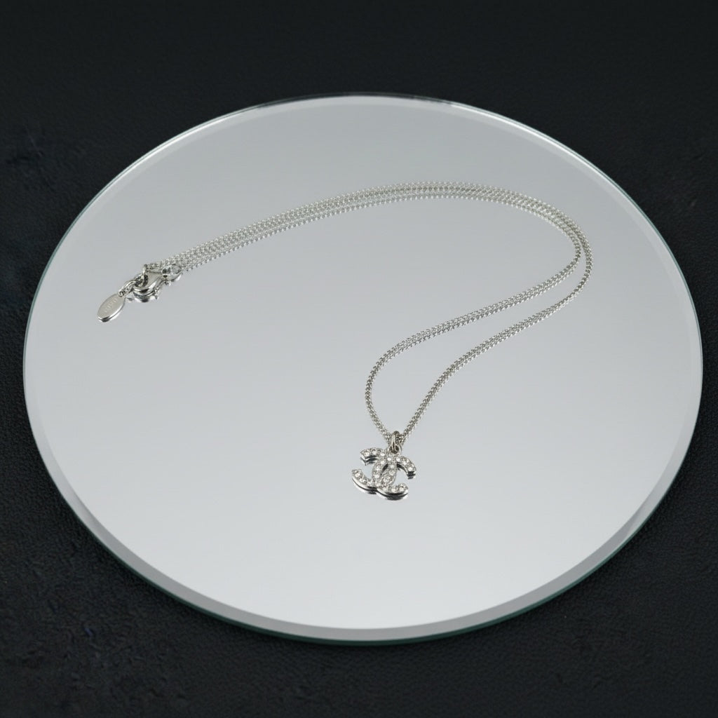 Include Authentic Detective Certificate of Authenticity｜Very Good ( Rank A) ｜ CHANEL C11V Coco Mark  Rhinestone Choker  Necklace｜S26062508