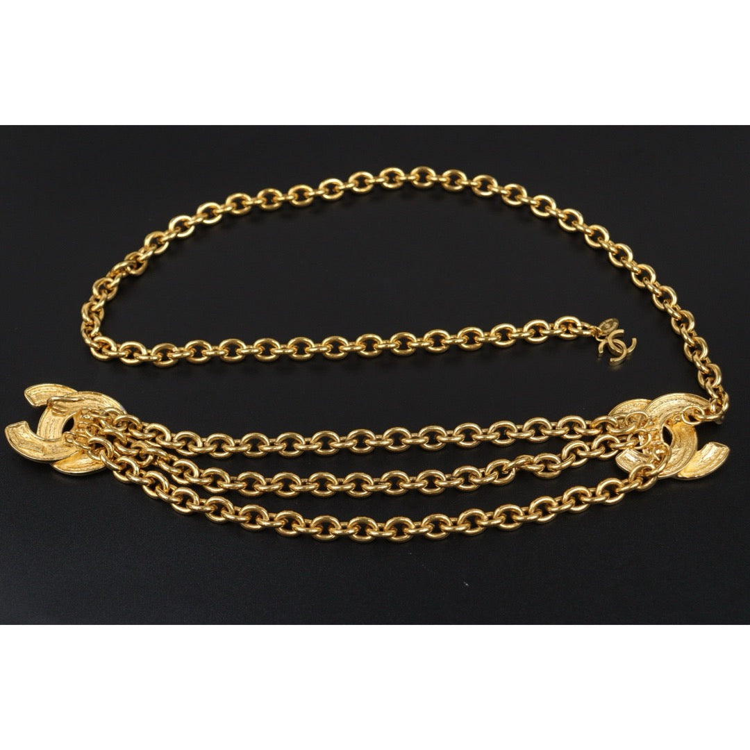 Excellent（Rank SA） ｜  CHANEL Vintage Coco Mark Gold Waist Chain｜25080702