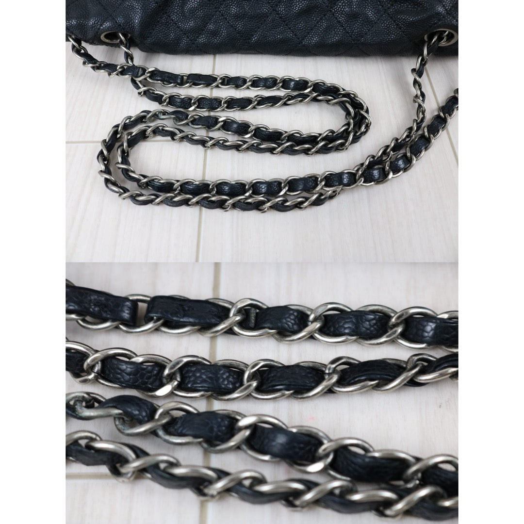 Include Entrupy Certificate of Authenticity｜Good ( Rank AB)｜ CHANEL Caviar Skin Matrasse Chain  Shoulder Bag Black Made In 2010- 2011Year｜S26052506