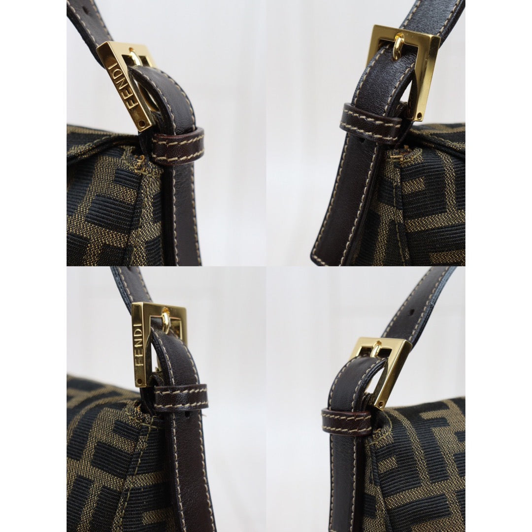 Rank A｜ FENDI Zucca Mamma Baguette Shoulder Bag Gold Hardware｜24031806