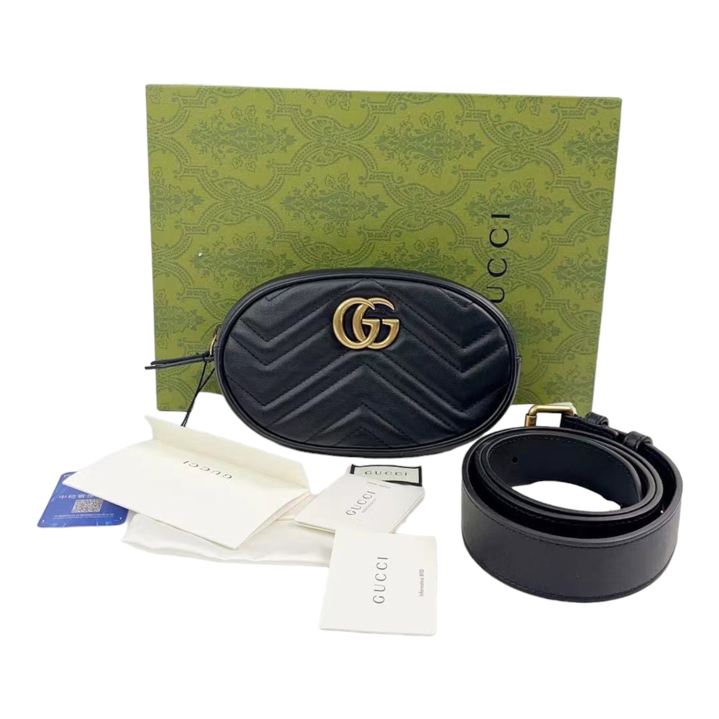 Rank A ｜ GUCCI GG Marmont Waist Bag Body BagBlack ｜230149