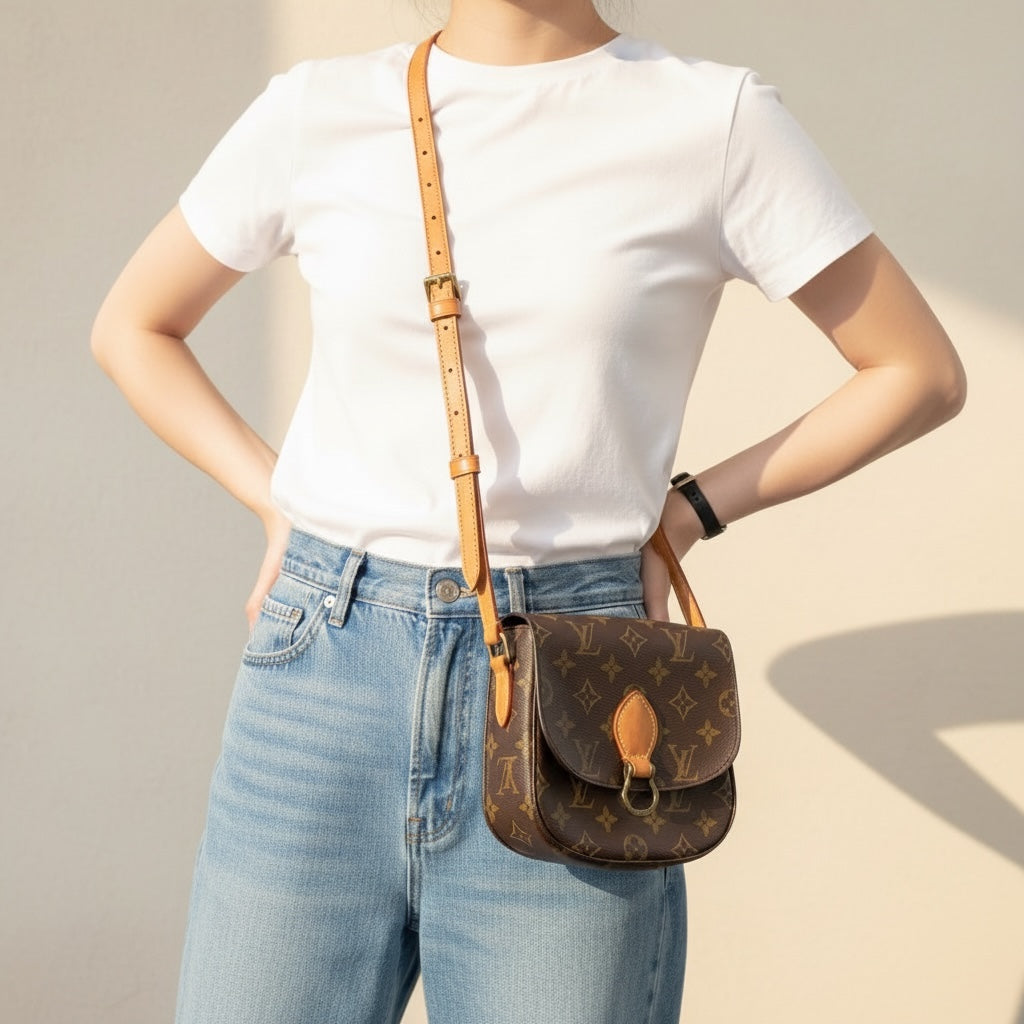 Include Entrupy Certificate of Authenticity｜Very Good ( Rank A)｜ Louis Vuitton Monogram Saint Cloud PM Shoulder Bag ｜26041308