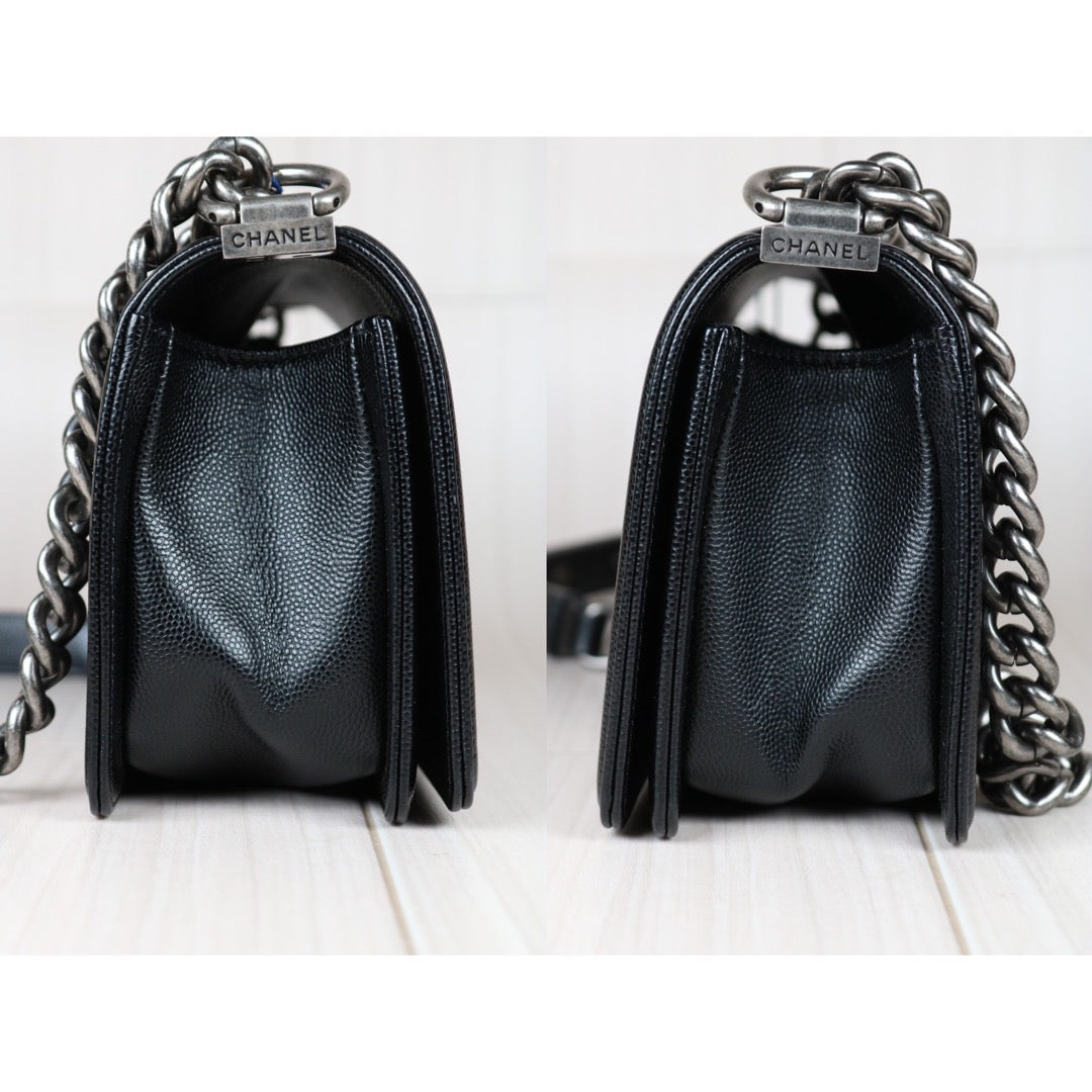 Very Good ( Rank A)｜CHANEL Caviar Skin  LeBoy Chain Shoulder Bag Small Black  Made In 2021-2022Year｜S24051401