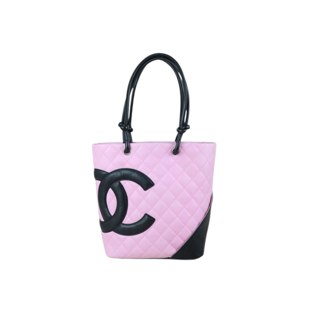 Include Entrupy Certificate of Authenticity｜Good ( Rank AB)｜ CHANEL Cambon Line Calf Leather Small Tote Bag Made In 2004-2005Year｜Y26051520