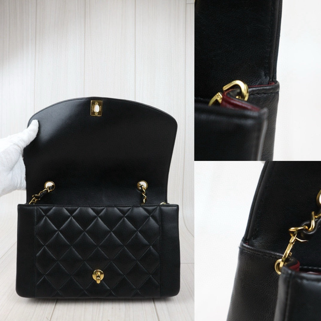 Very Good ( Rank A)｜ CHANEL Matrasse Diana 25 Lamb Skin  Chain Bag Made in 1991-1994 Year｜24080905