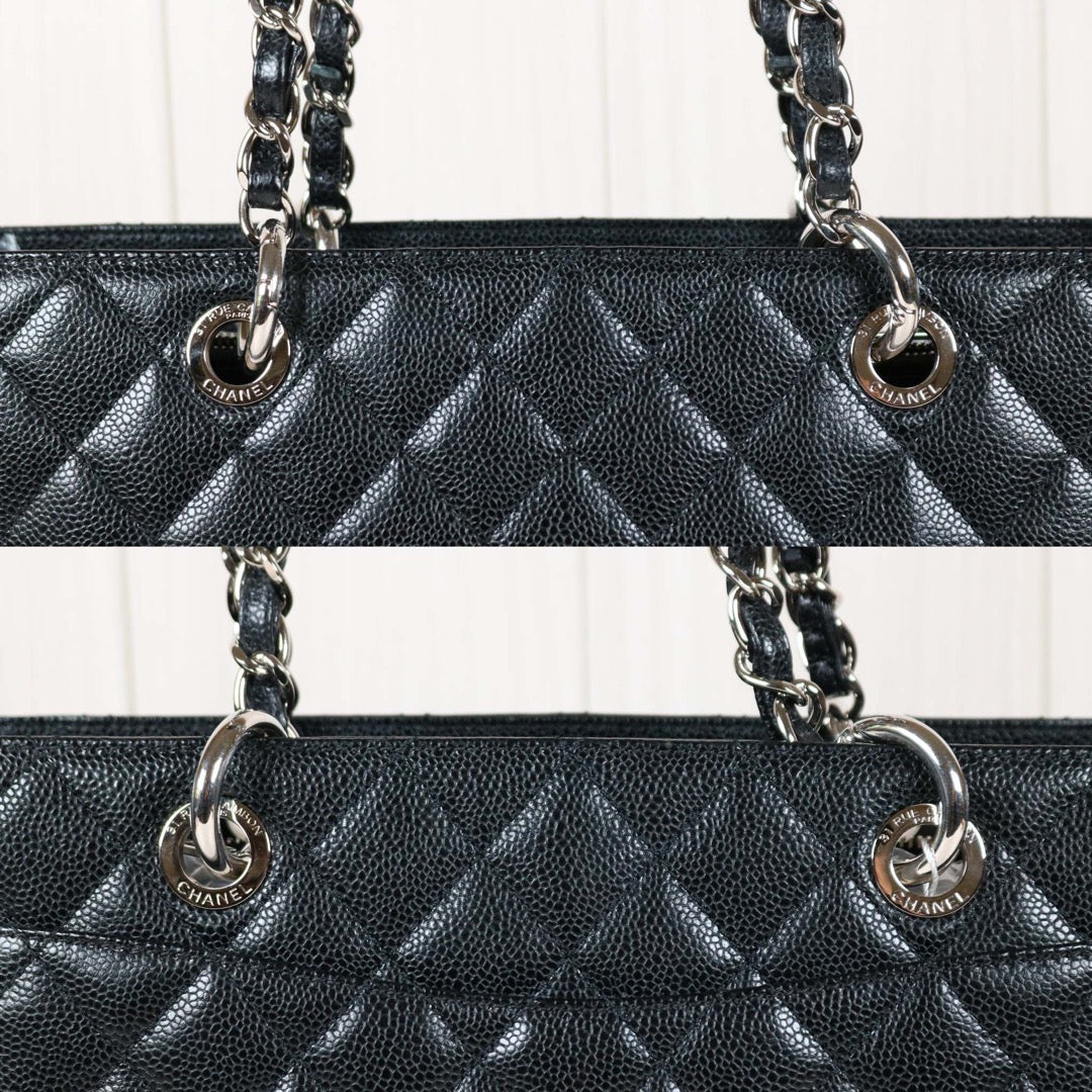 Rank A ｜ CHANEL Matrasse GST Chain Tote Bag Caviar Skin Black  Made In 2014 Year｜S24042501