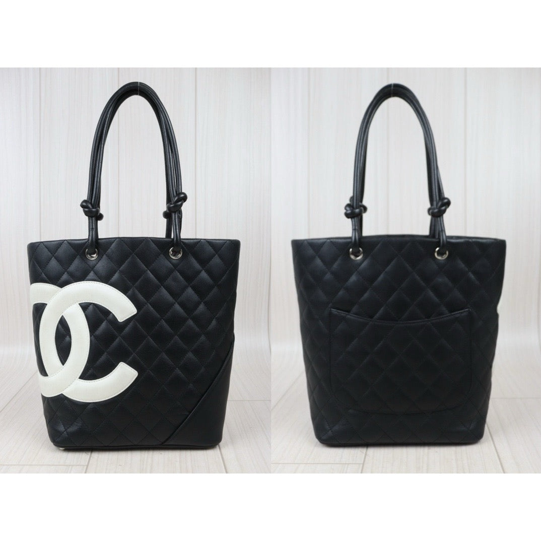 Good ( Rank AB) ｜ CHANEL Cambon Line ToteBag Black White Made In 2004-2005 Year｜24071522