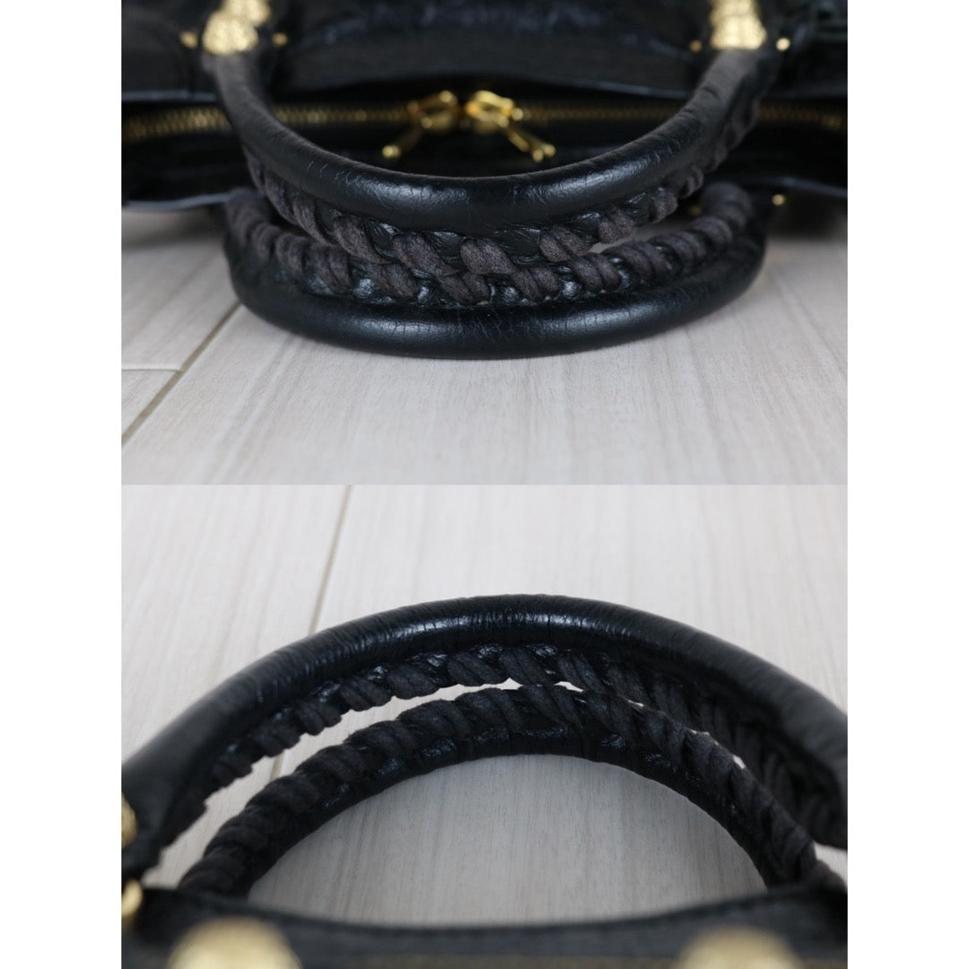 Good ( Rank AB)｜Balenciaga Goatskin edge Mini Classic City Black HandBag Shoulder Bag ｜S26012701