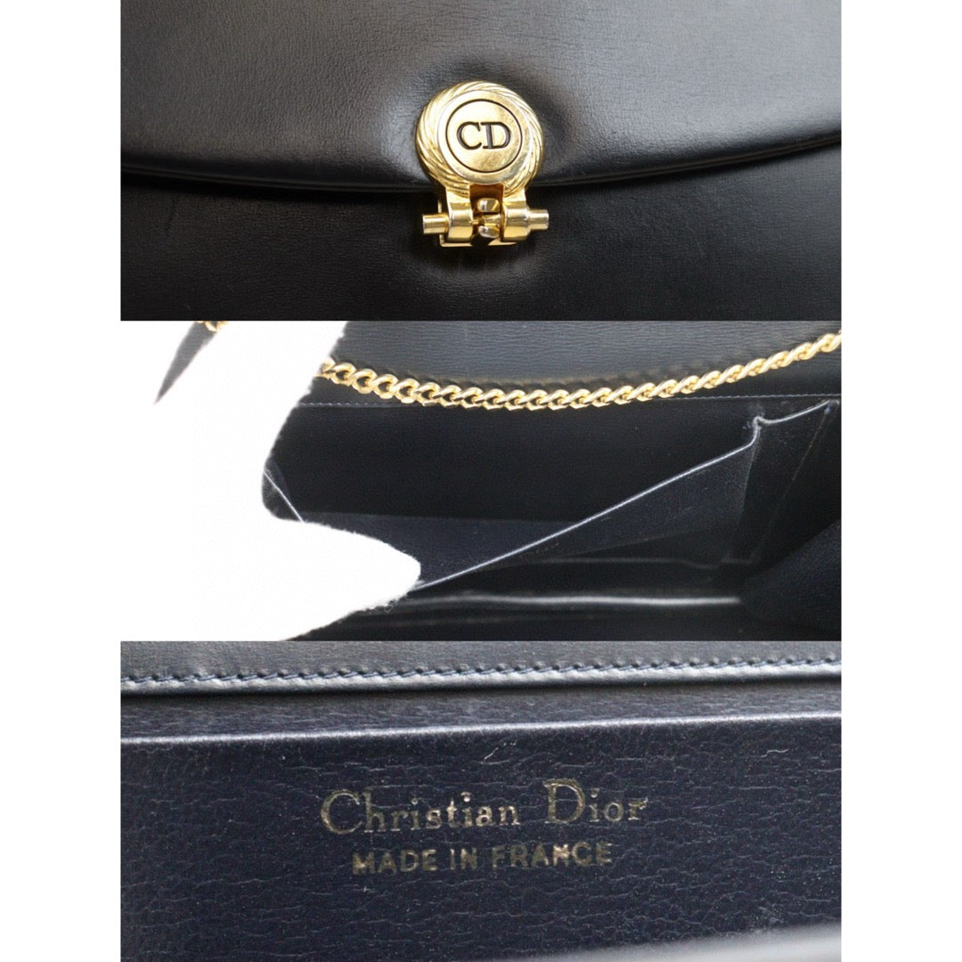 Good ( Rank AB)｜Dior Vintage Calfskin  Shoulder Bag Black ｜A24120308