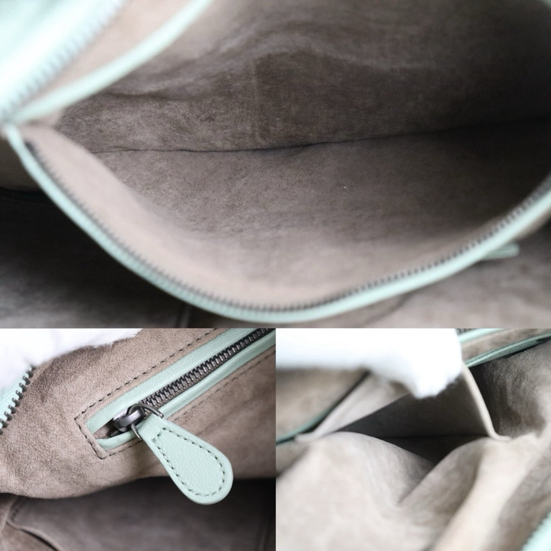 Include Entrupy Certificate of Authenticity｜Good ( Rank AB)｜ Bottega Veneta Lamb Skin Braid Shoulder Bag Glacier｜S26073106