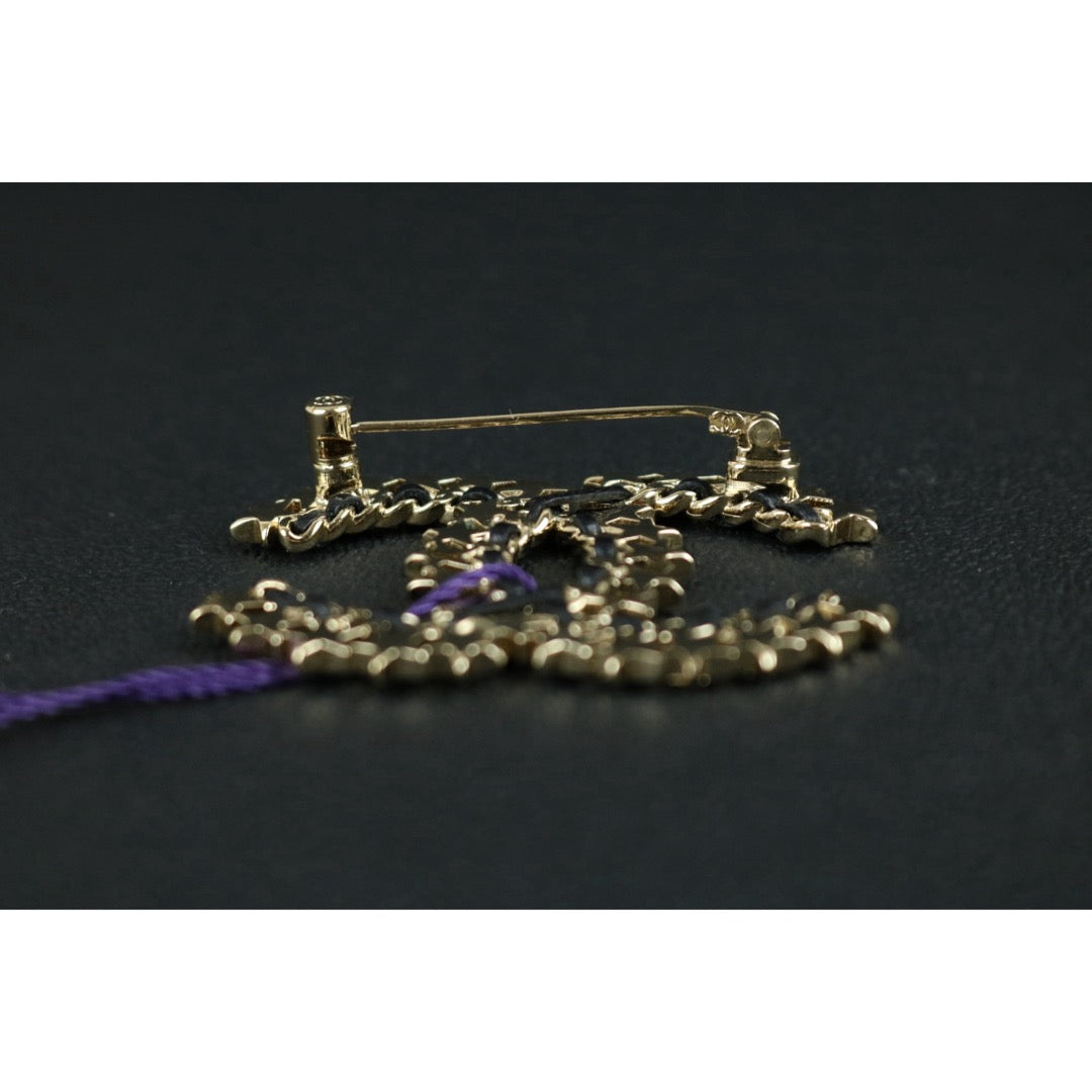 Include Authentic Detective Certificate of Authenticity｜Very Good ( Rank A)｜ CHANEL B23C Vintage Coco Mark Rhinestone Brooch ｜S26062303