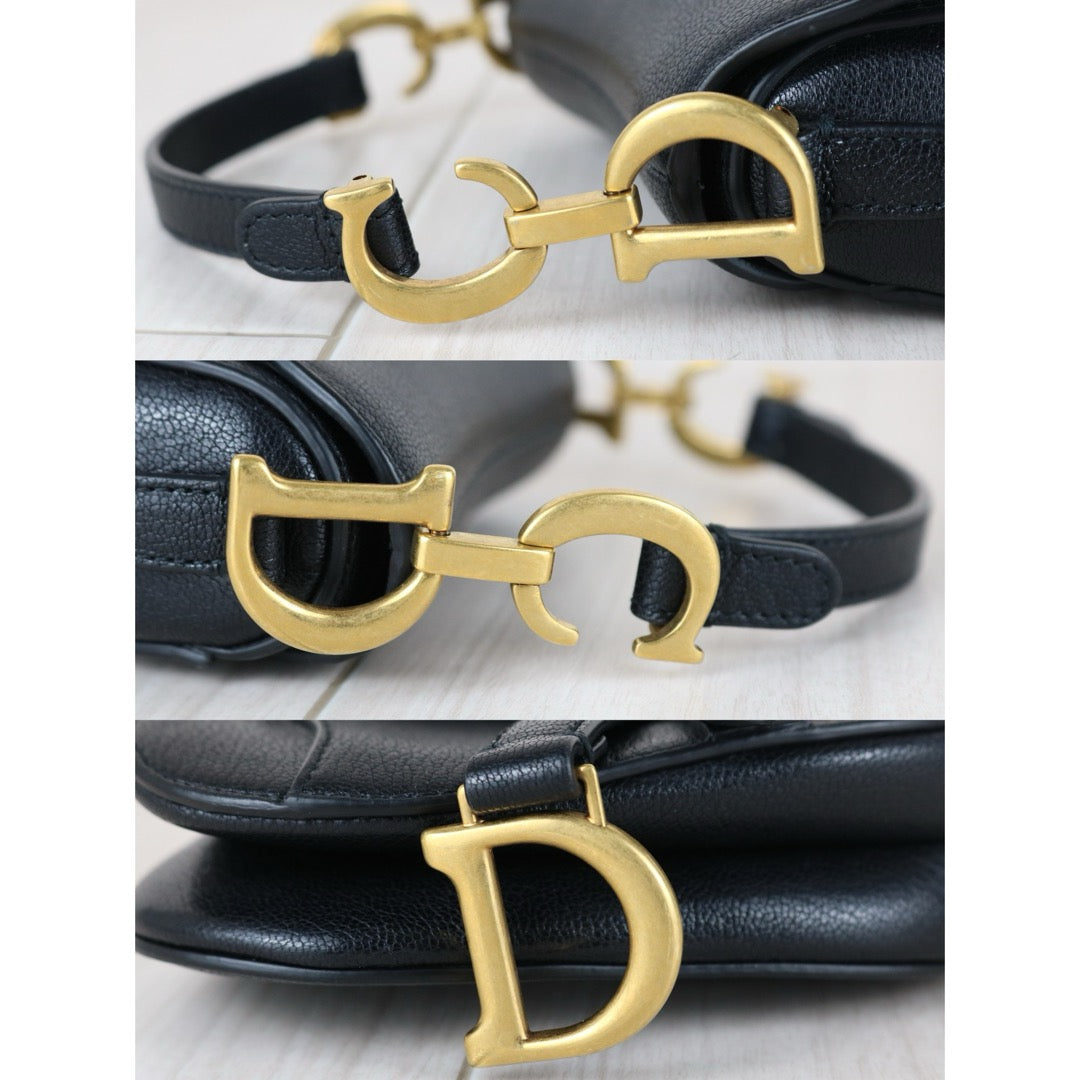 Very Good ( Rank A)｜Dior Trotter Saddle Calf Leather Mini Mini HandBag  Black ｜S25103007