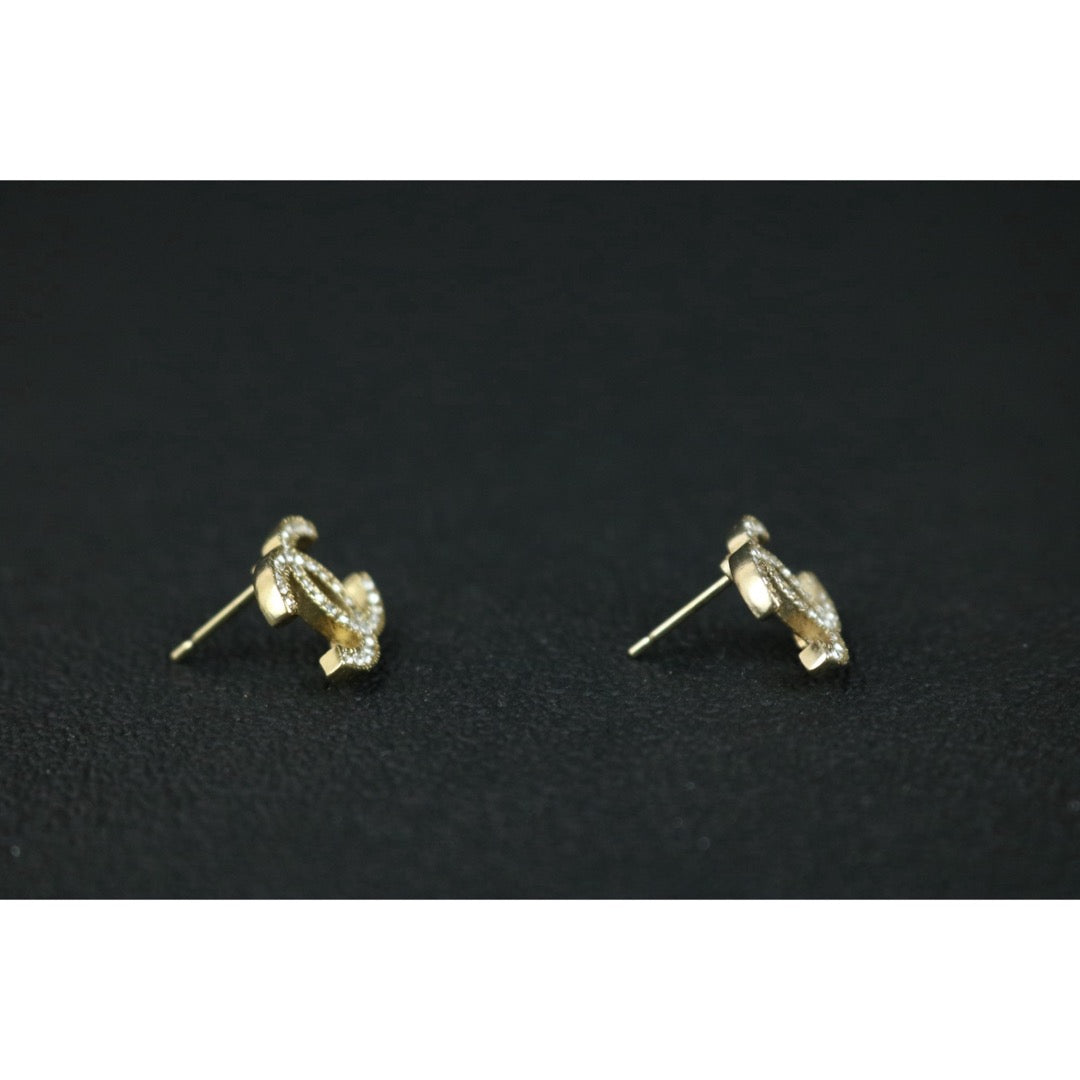 Include Authentic Detective Certificate of Authenticity｜Very Good ( Rank A) ｜CHANEL A13A COCO Mark Rhinestone Earrings Made In 2013 Year｜S26062501