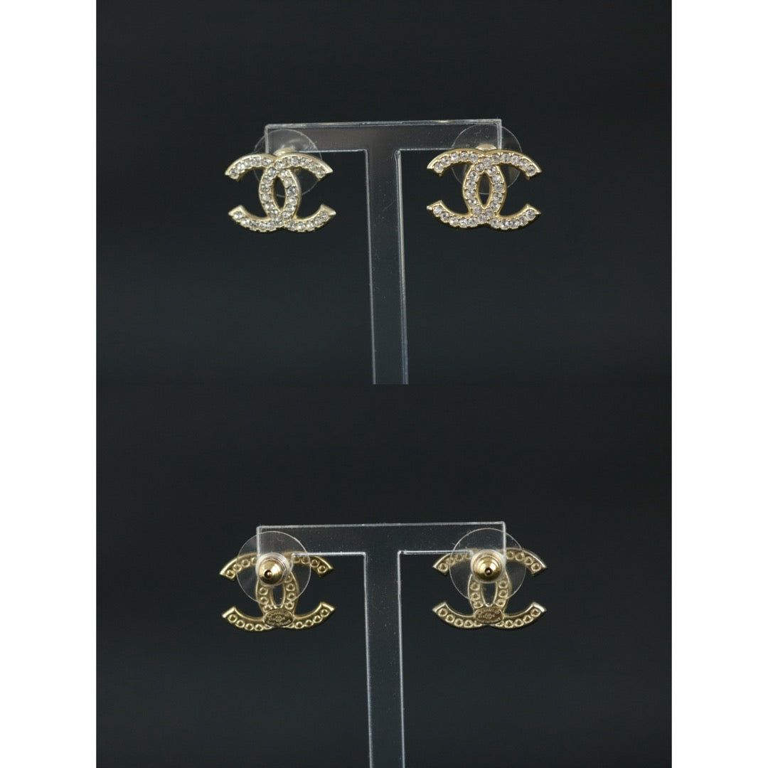 Include Authentic Detective Certificate of Authenticity｜Very Good ( Rank A) ｜CHANEL A14K COCO Mark Rhinestone Earrings Made In 2014Year｜S26040810