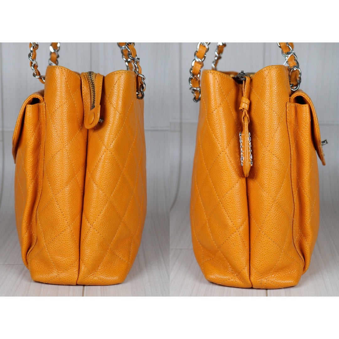 Good ( Rank AB)｜CHANEL Caviar Skin Shoulder Bag Orange Made in 1996-1997 Year｜S24060605