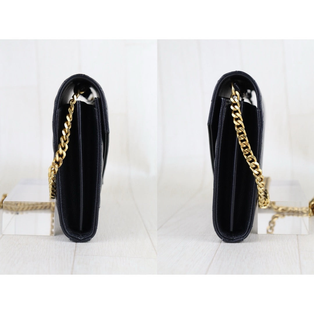 Very Good ( Rank A)｜  Full Set Saint Laurent YSL Caviar Skin Shoulder Bag Black MM｜S25110302