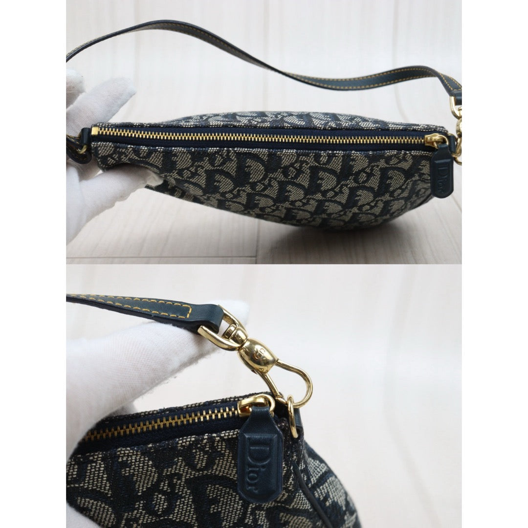 Good ( Rank AB) ｜ Dior Trotter Saddle Pochette Blue Shoulder Bag Small｜26020602