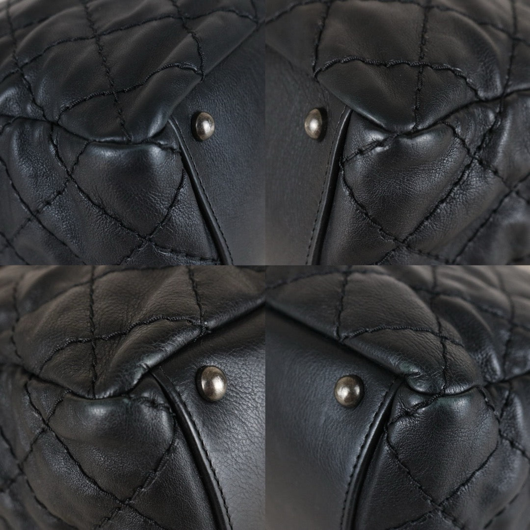 Include Entrupy Certificate of Authenticity｜Good ( Rank AB) ｜CHANEL Calf Leather Chain Tote Shoulder Bag Black Made in 2013-2014Year｜S26011102