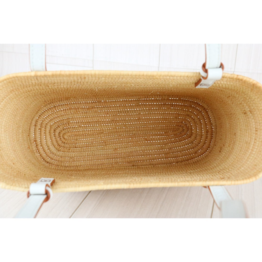 Include Entrupy Certificate of Authenticity｜Very Good ( Rank A)｜ LOEWE Straw  Basket Handbag Shoulder Bag ｜S26010905