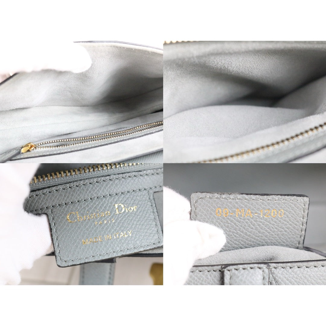 Very Good ( Rank A)｜Dior Trotter Saddle Shoulder Bag Medium Blue Current Model｜S25073011