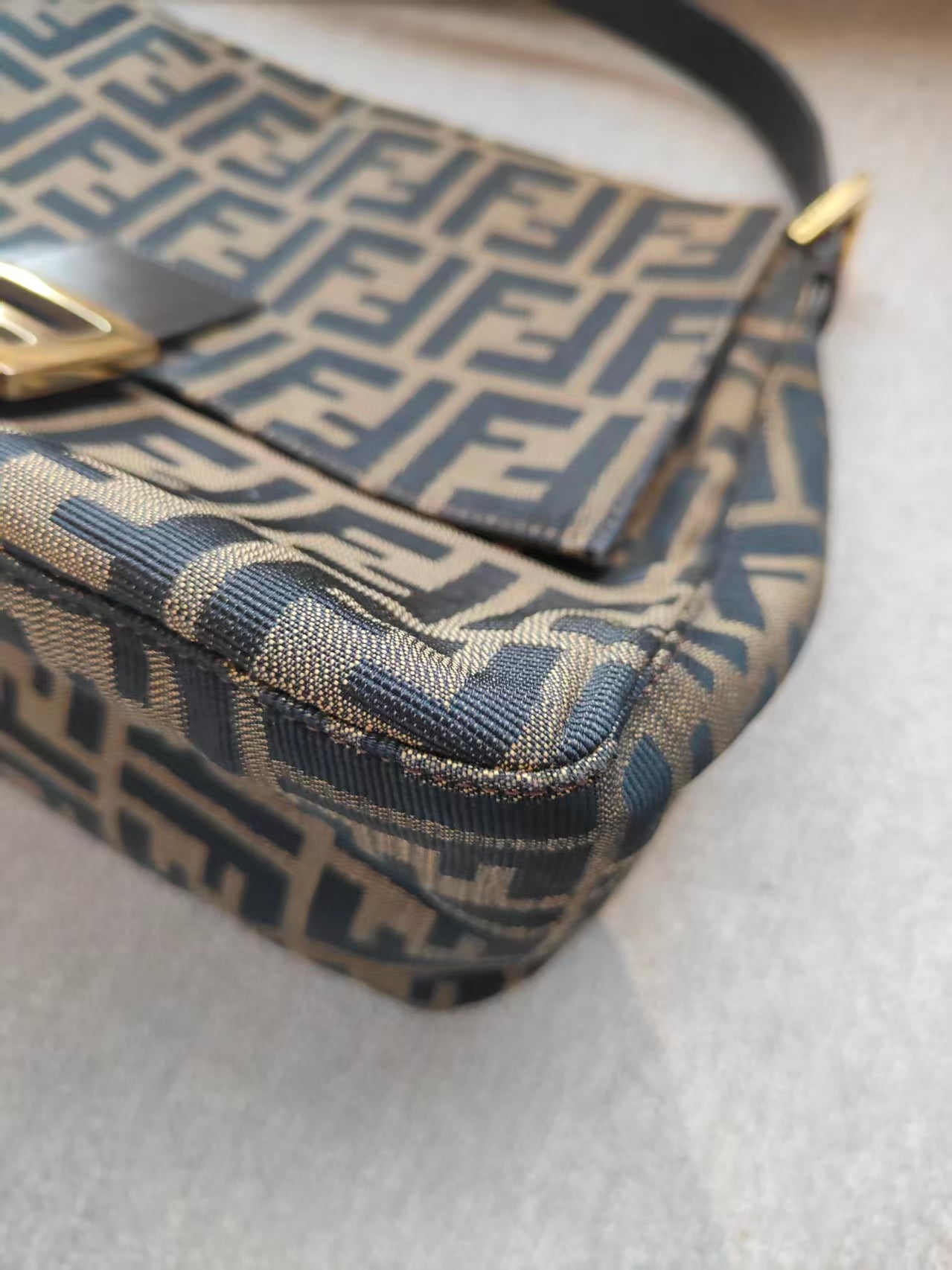 FENDI Zucca Mamma Baguette Shoulder Bag