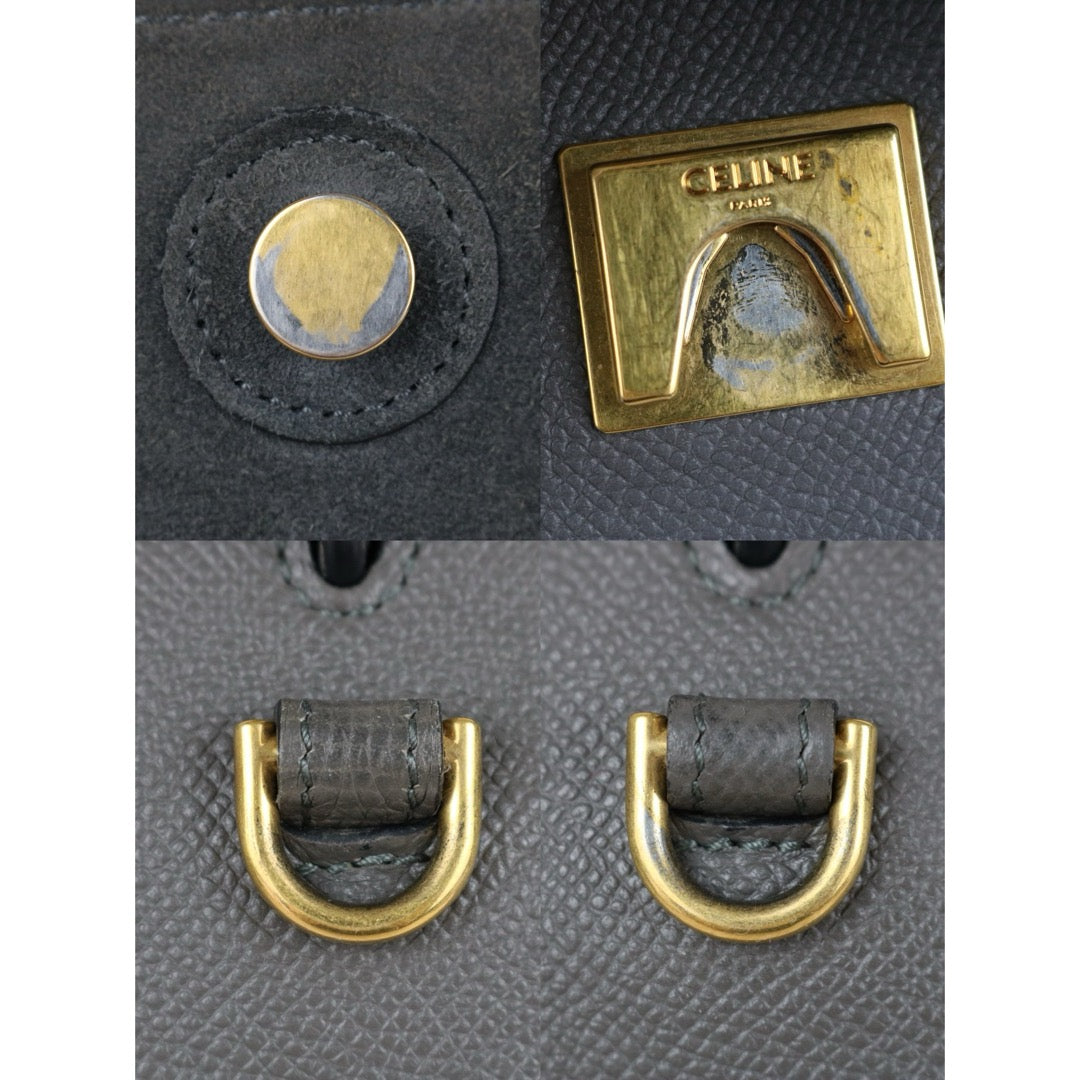 Very Good ( Rank A)｜CELINE Leather Calf Belt Micro Handbag Shoulder Bag Gray｜S25051304